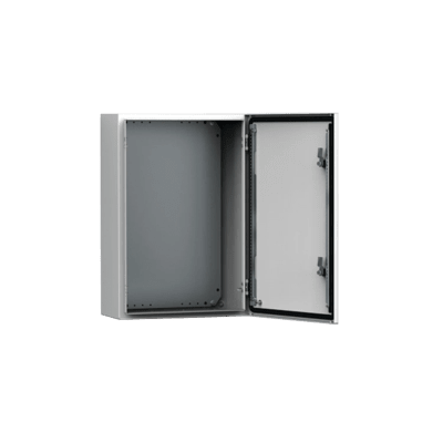 Gabinete de Uso Exterior NEMA 4/12; IP66; IK10, 600 x 400 x 240 mm, De Acero, Color Gris Claro