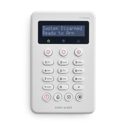 Teclado de Seguridad VISTAHPKP / 2 Líneas Alfa / Pantalla Personalizable / Teclas de Emergencia Dedicadas / Diseño Slim / Compatible con VISTA H3 Hybrid Series