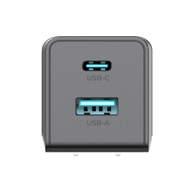 Cargador PRO USB-A / USB-C a C  / Tecnología GaN (Nitruro de Galio / Fast-Charging / Potencia 60W / Velocidad Transferencia 480 Mbps / Material Silicona No Tóxica /  Conector Aluminio Anodizado