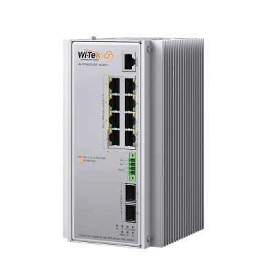 Switch Industrial Administrable Gigabit con 2 Puertos PoE bt + 6 Puertos PoE af/at o 24 V Pasivo + 2 SFP Gigabit, 240 W