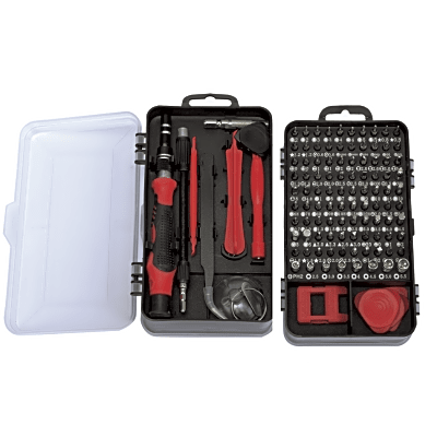 Juego de Reparación de Pantallas o Dispositivos Electrónicos de Uso Fino con 115 piezas con Estuche de Almacenaje.