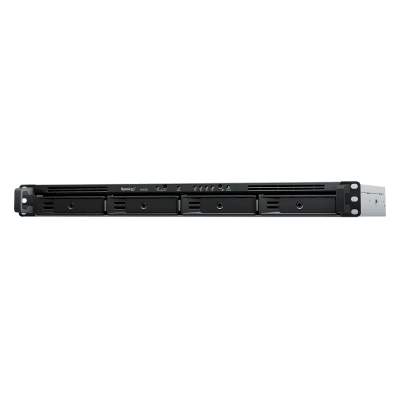 NAS RackStation RS422+ | 4 Bahías | 1U | AMD Ryzen R1600 | 2 GB DDR4 ECC | 570 MB/s Lectura | 530 MB/s Escritura | Puertos Dual 1GbE | Actualización 10GbE | Compatibilidad RAID | Synology DSM.