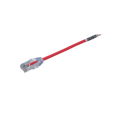 Cable de Parcheo TX6, UTP Cat6, Diámetro Reducido (28AWG), Color Rojo, 20 cm