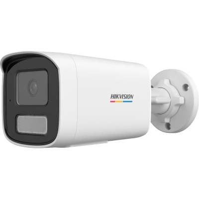 [Dual Light + ColorVu] Bala IP 4 Megapixel / Lente 4 mm / 50 mts IR + 50 mts Luz Blanca / Micrófono Integrado / ACUSENSE Lite / Exterior IP67 / WDR 120 dB / PoE / Micro SD