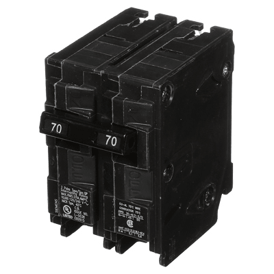 Interruptor automático enchufable tipo QP 2 polos, 70 amp