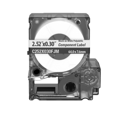 Cassette de Etiquetas de Componente de Poliéster No Adhesivas 2.52W x 0.3H