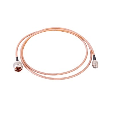 Jumper de 150 cm fabricado con cable LP-142, conector "N" y conector "TNC" en el otro extremo
