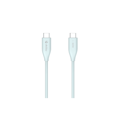 Cable de Carga USB-C a C / 1.5 Metros / Tecnología GaN (Nitruro de Galio / Fast-Charging / Potencia 60W / Velocidad Transferencia 480 Mbps / Material Silicona No Tóxica /  Conector Aluminio Anodizado