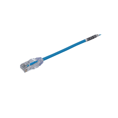 Cable de Parcheo TX6, UTP Cat6, Diámetro Reducido (28AWG), Color Azul, 40 ft