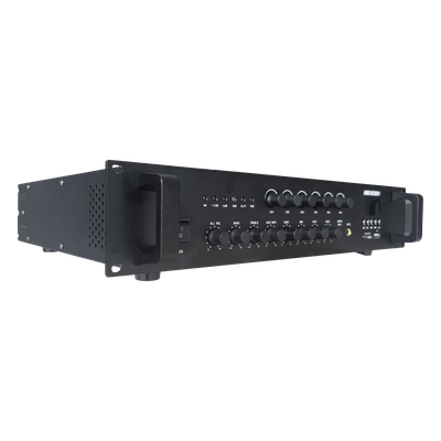 Amplificador de Audio / 240 W / 6 Zonas Independientes / Bluetooth / USB / SD / 70V / 100V / Montaje en Rack