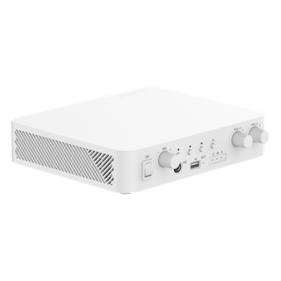 Amplificador de Audio IP / 80 W / 2 Zonas 40 W / 100V/70V / Bluetooth / USB / RCA / Micrófono / Spotify / Control Web