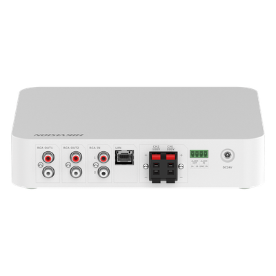 Amplificador de Audio IP / 80 W / 2 Zonas 40 W / 100V/70V / Bluetooth / USB / RCA / Micrófono / Spotify / Control Web