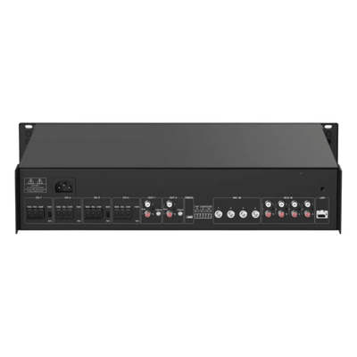 Amplificador de Red / 4 Zonas 250W / Salida 100V/70V / Bluetooth 5.0 / Entrada de Alarma / Síntesis de Voz TTS