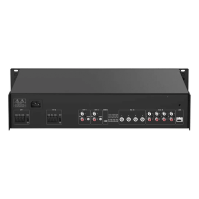 Amplificador de Red / 2 Zonas 250W / Salida 100V/70V / Bluetooth 5.0 / Entrada de Alarma / Control por Software