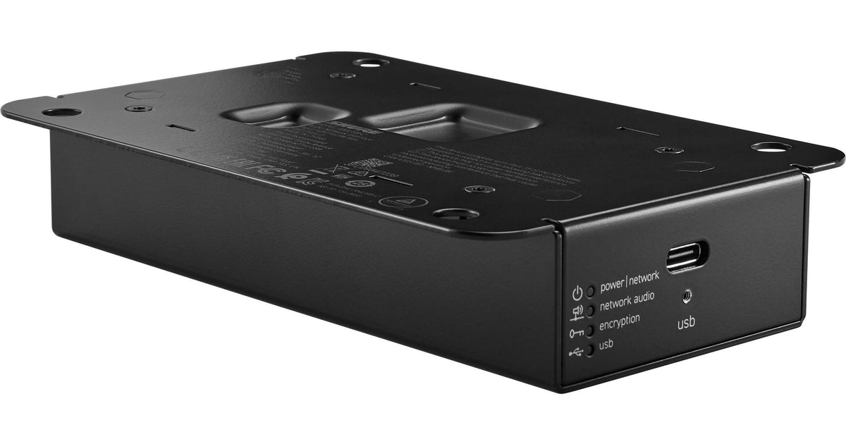 Interfaz de red de audio Shure ANIUSB-C compacta con puerto USB-C y LEDs de estado