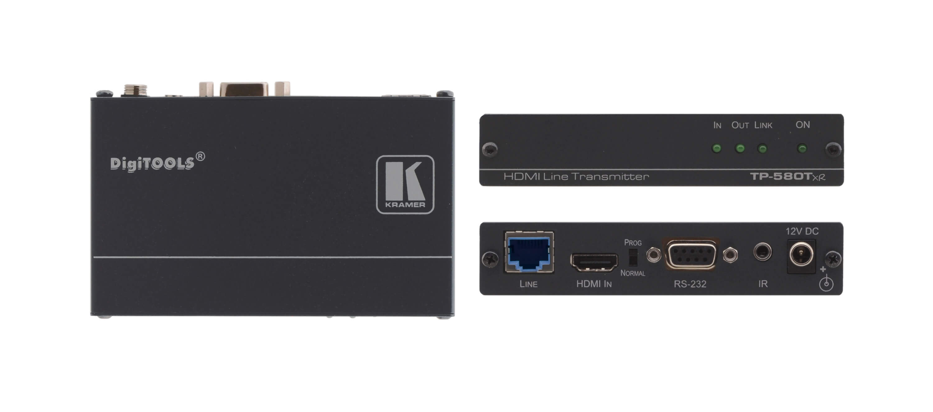 Kramer TP-580Txr Transmisor de video HDBaseTpara señales HDMI 4K UHD, RS−232 bidireccional e IR. Extiende sobre cable de par trenzado CAT, 40 metros una señal HDMI con resolución de hasta 4K@60Hz (4:2:0) 24bpp