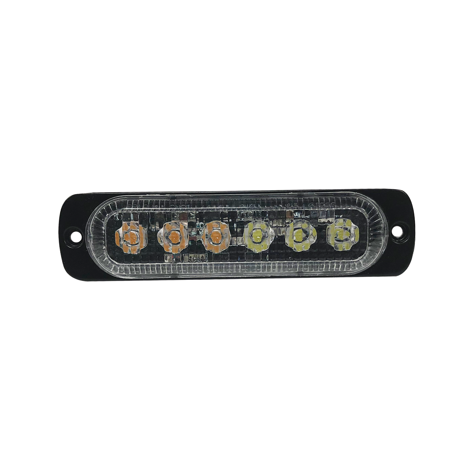 Luz direccional con 6 LEDS, color ambar/claro, 12-24 VCD