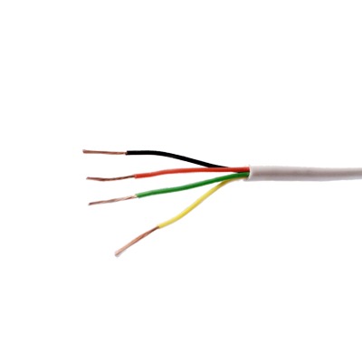 Bobina de 305 metros de cable, 22 AWG ,4 Conductores de Color Blanco, uso INTERIOR , tipo CM-CL2, para aplicaciones de alarmas de Intrusión y Automatización