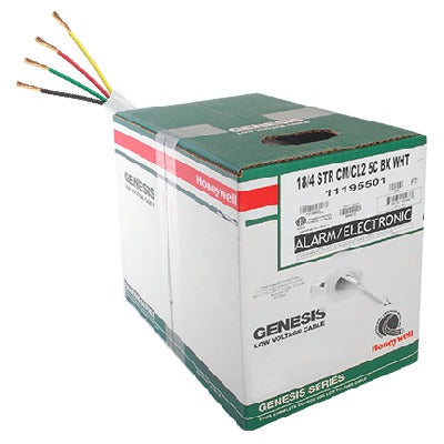 Bobina de cable de 152 metros de cable,18 AWG, 2 pares, Uso INTERIOR, tipo CM-CL2, de color blanco, para aplicaciones de alarmas de intrusión/Control de Acceso/ Automatización / Interfonos y Tv Porteros