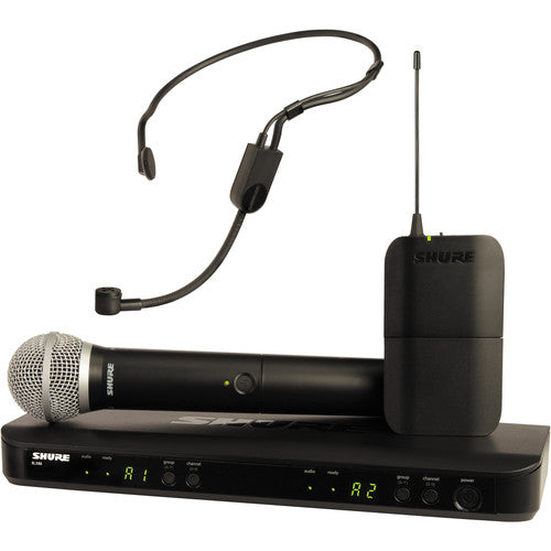 SHURE BLX1288/P31 Sistema de micrófono inalámbrico de dos canales, Mano y Diadema (J11: 596 a 616 MHz)