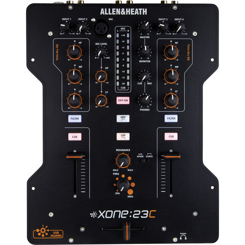 ALLEN & HEATH XONE:23C Mezclador para DJ tarjeta de sonido interna 2+2 entradas RCA estéreo 1 entrada retorno RCA estéreo 1 entrada micrófono XLR