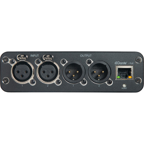 SHURE ANI22-XLR Interfaz de audio en red Para aplicaciones de conferencias Conectores XLR Convierte 2 señales mic/línea a Dante Alimentación Ethernet PoE