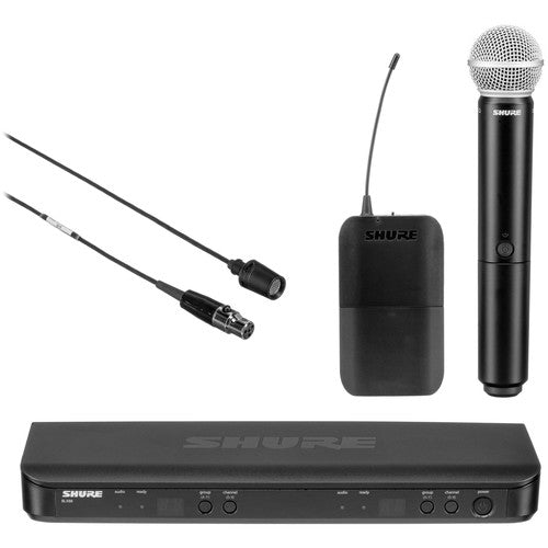 SHURE BLX1288/CVL Sistema de micrófono inalámbrico de dos canales, Mano y Lavalier (J11: 596 a 616 MHz)