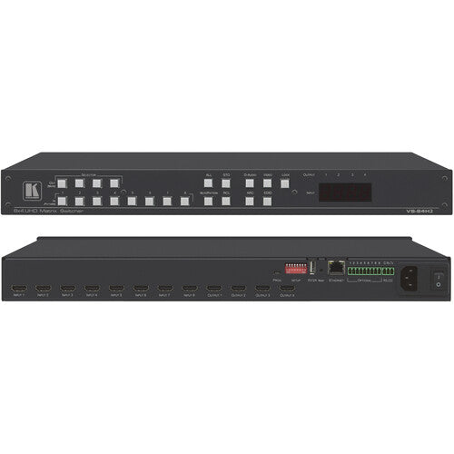 Kramer VS-84H2 Switcher matricial de HDMI 8X4 4K HDR HDCP 2.2, Step–In, selección automática de fuente o manual de prioridad o última conexión