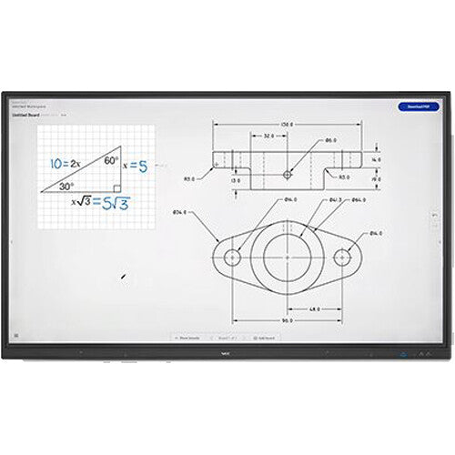 NEC CB751Q Monitor de 75” 4k nativo uso profesional operación 12/7 Panel touch Colaboración inalámbrica interactiva desde la PC. 3 años de garantía.