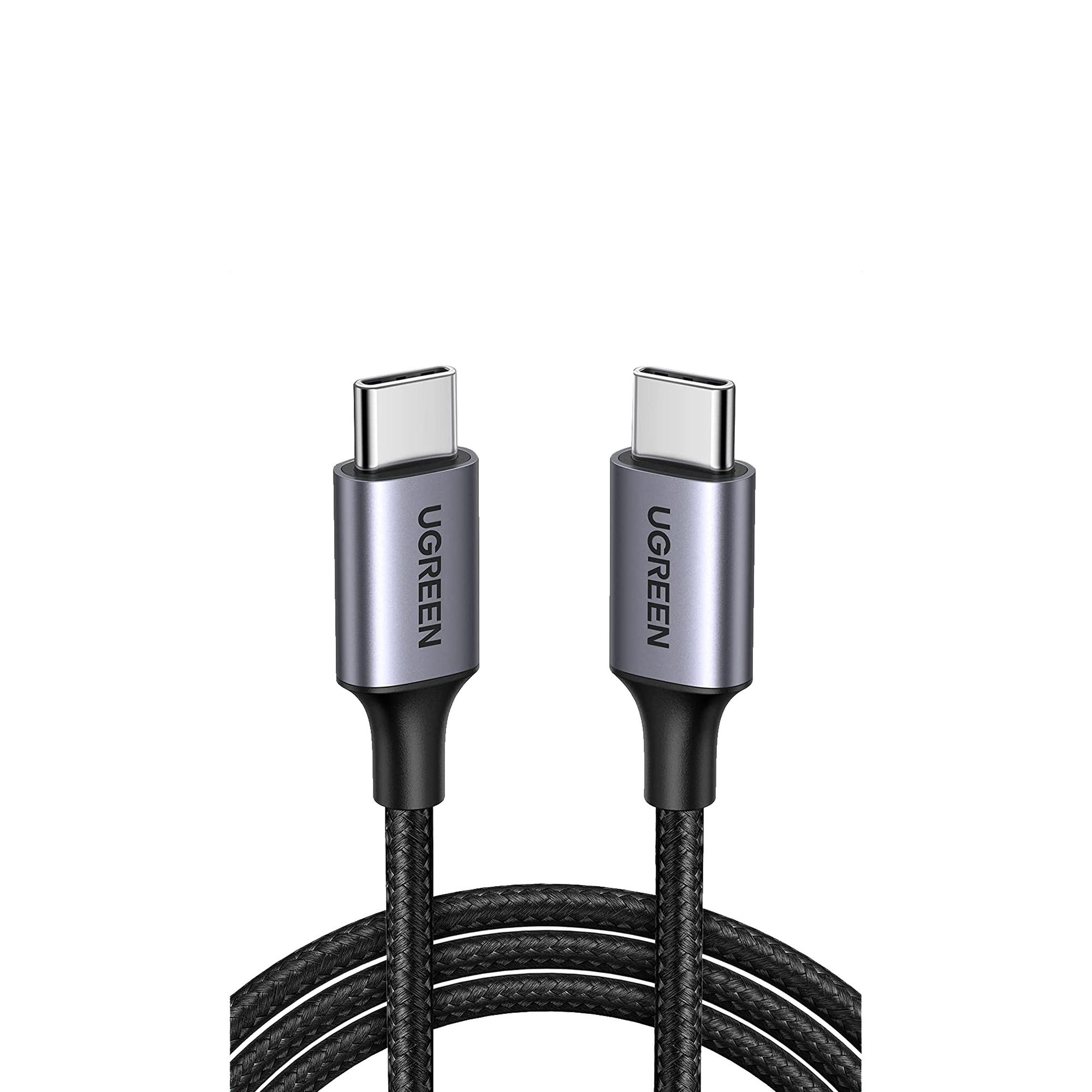 USB-C 2.0 Cable Redondo Carcasa Aluminio Niquelado 2M (Gris Negro)