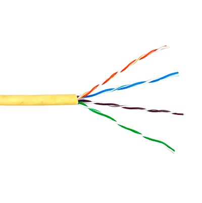 Bobina de cable de 305 metros, UTP Cat6 Riser, de color Amarillo, UL, CMR, probado a 350 Mhz, para aplicaciones de CCTV / redes de datos/ IP megapixel / control rs485