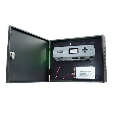 Controlador de Acceso / 4 Puertas / Biometría Integrada / 3,000 Huellas / Compatible con Sistemas de Elevadores (10 Pisos) / Incluye Gabinete y Fuente de Alimentación 12VCD/5A