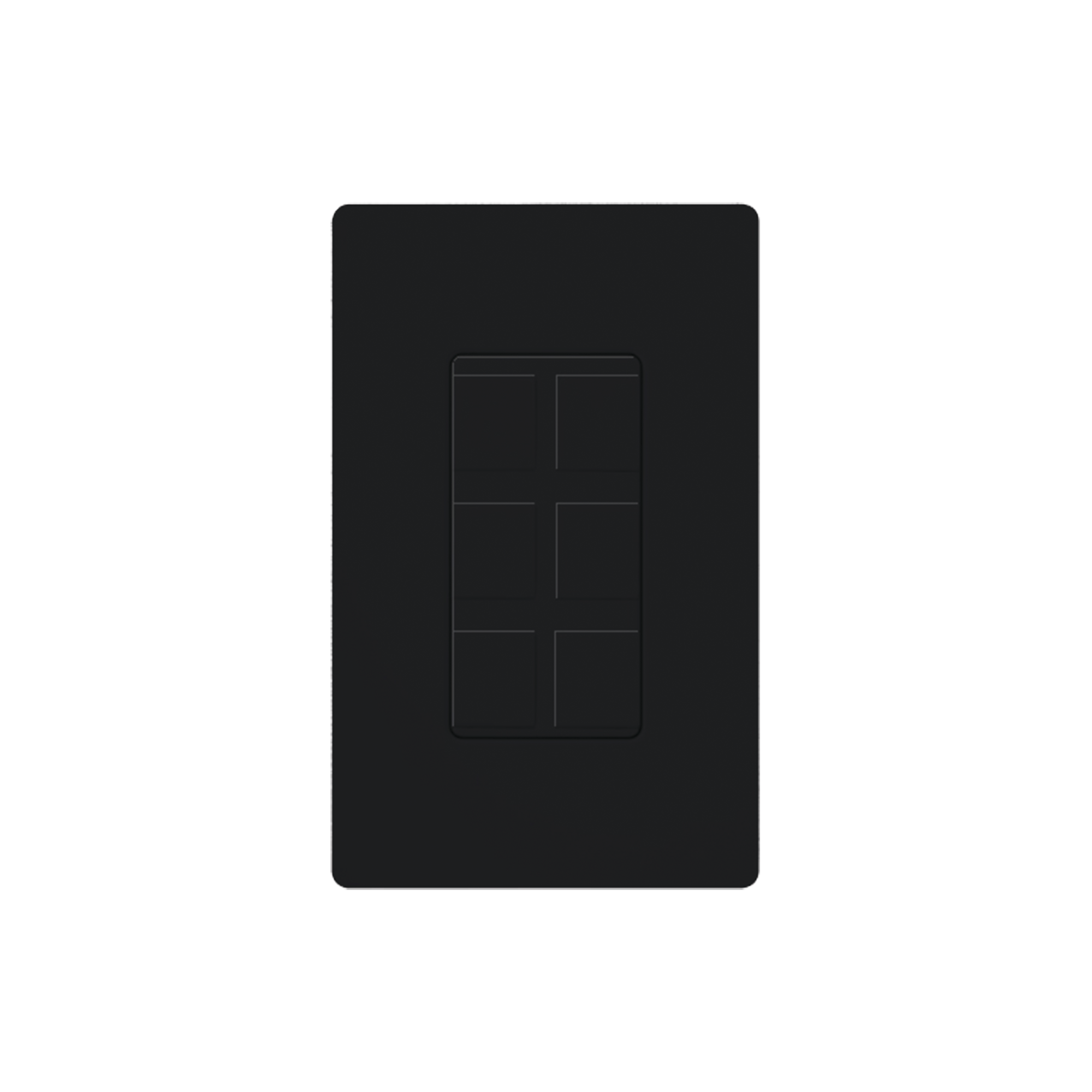 Placa de 6 puertos color negro