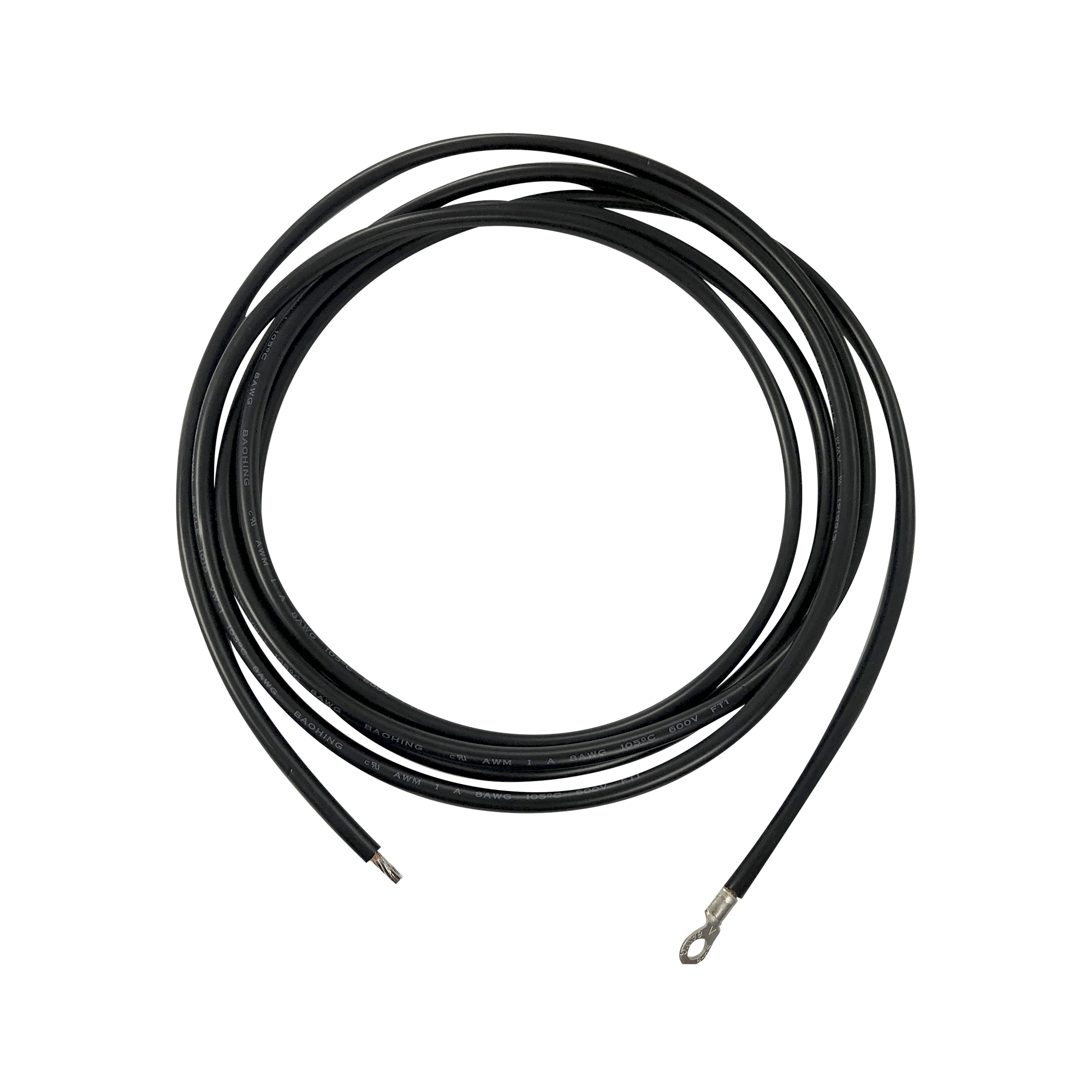 Cable para Controlador, 3.0 m, Negro, Calibre 8 AWG con Terminal de Ojo en un Extremo