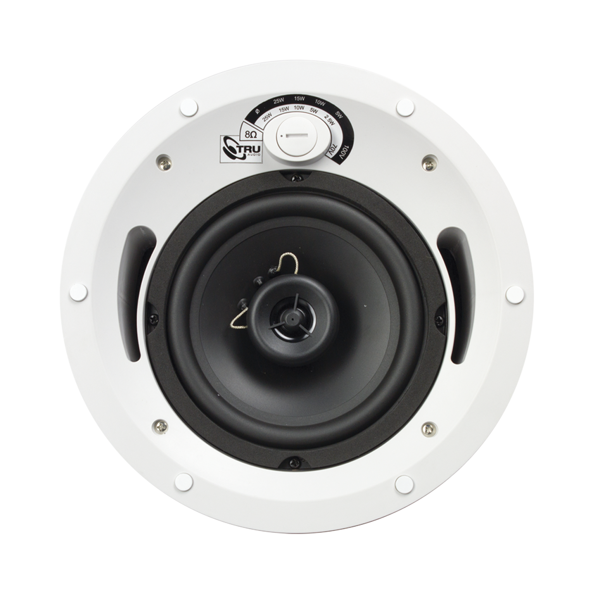 Altavoz comercial de 2 vías, 70V /100V /8 Ohms, en techo, woofer de polipropileno 6.5 in, tweeter PEI 3/4in, 5-60 Watts, UL