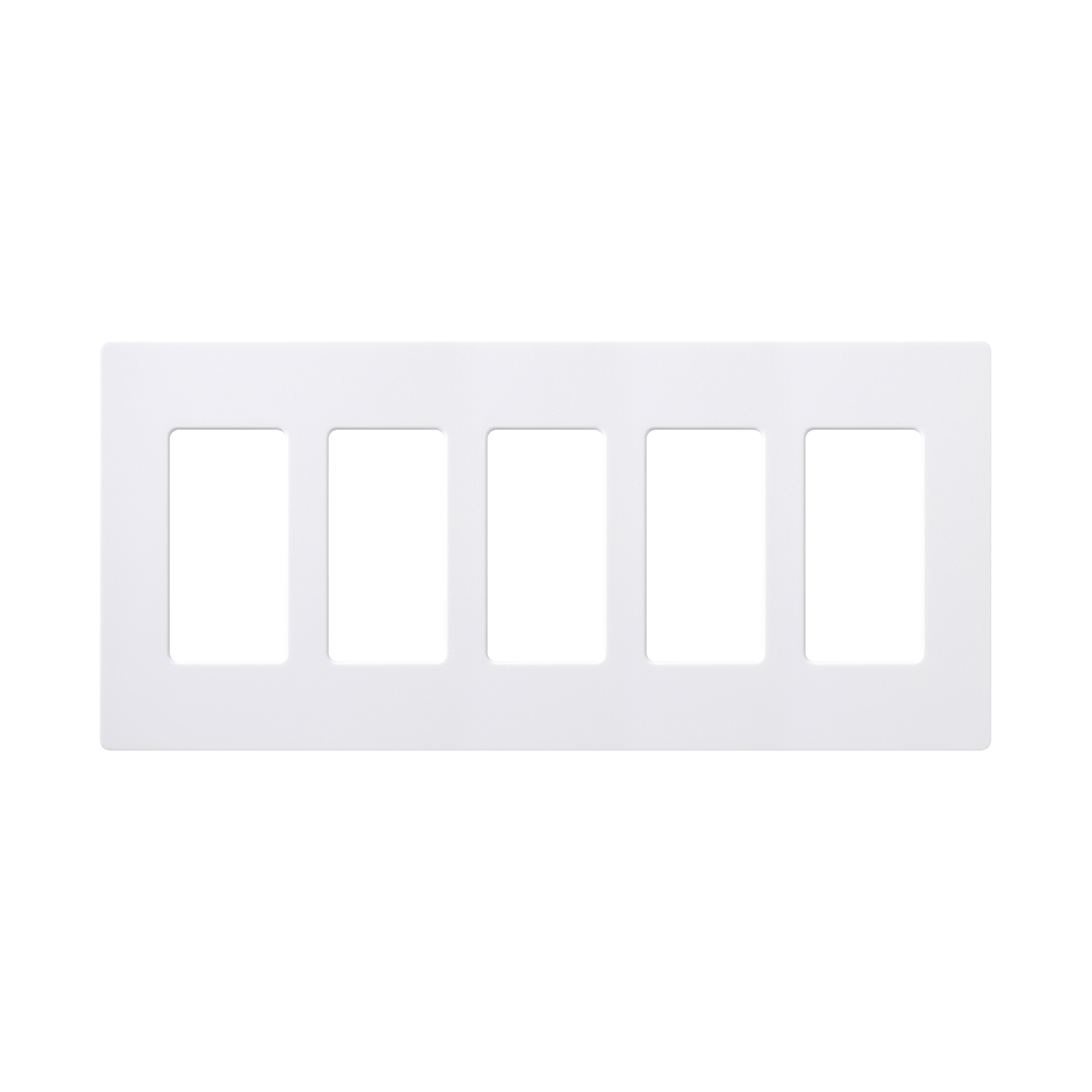 Placa de pared 5 espacios, para atenuador (dimmer), switch ó control remoto PICO inalámbrico