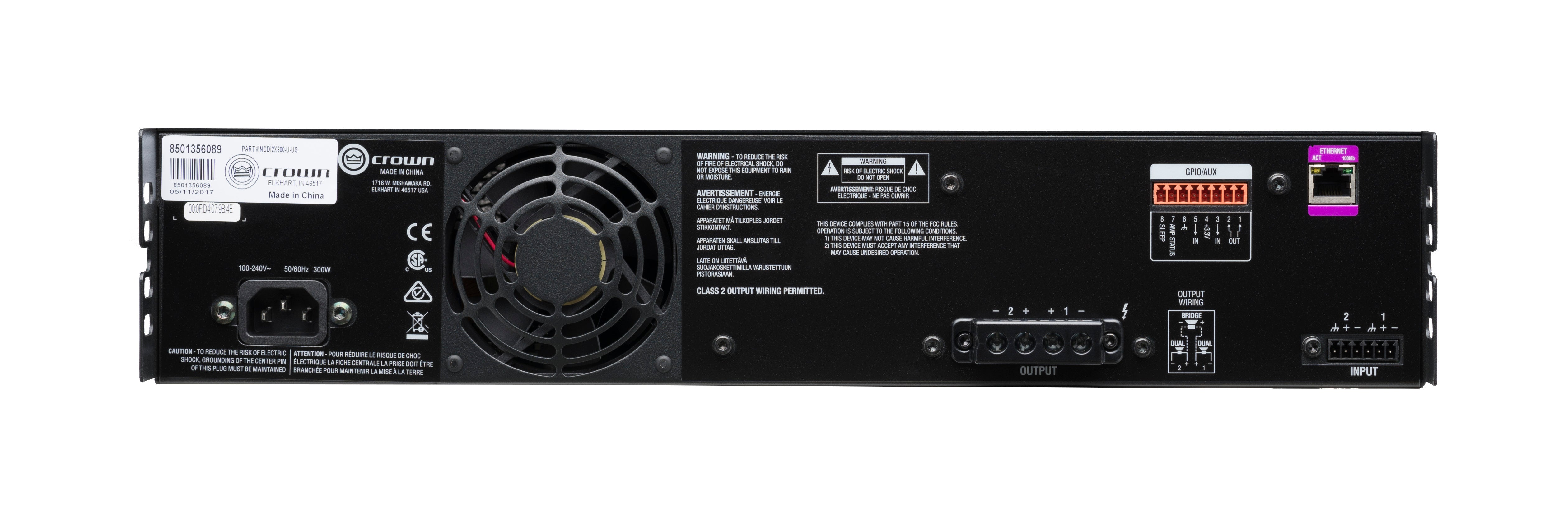 CROWN CDi 2|600 Amplificador de potencia Entrada analógica, 2 canales, 600 W por canal de salida