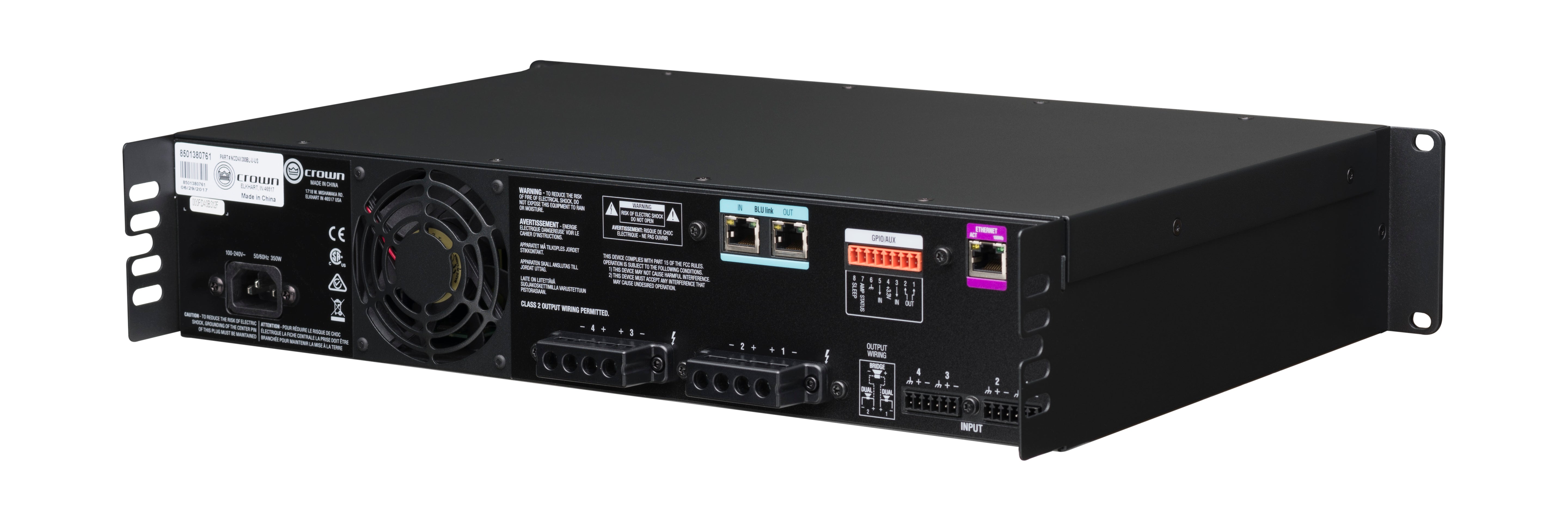 CROWN CDi 4|300BL Amplificador de potencia Entrada analógica, 4 canales, 300W por canal de salida