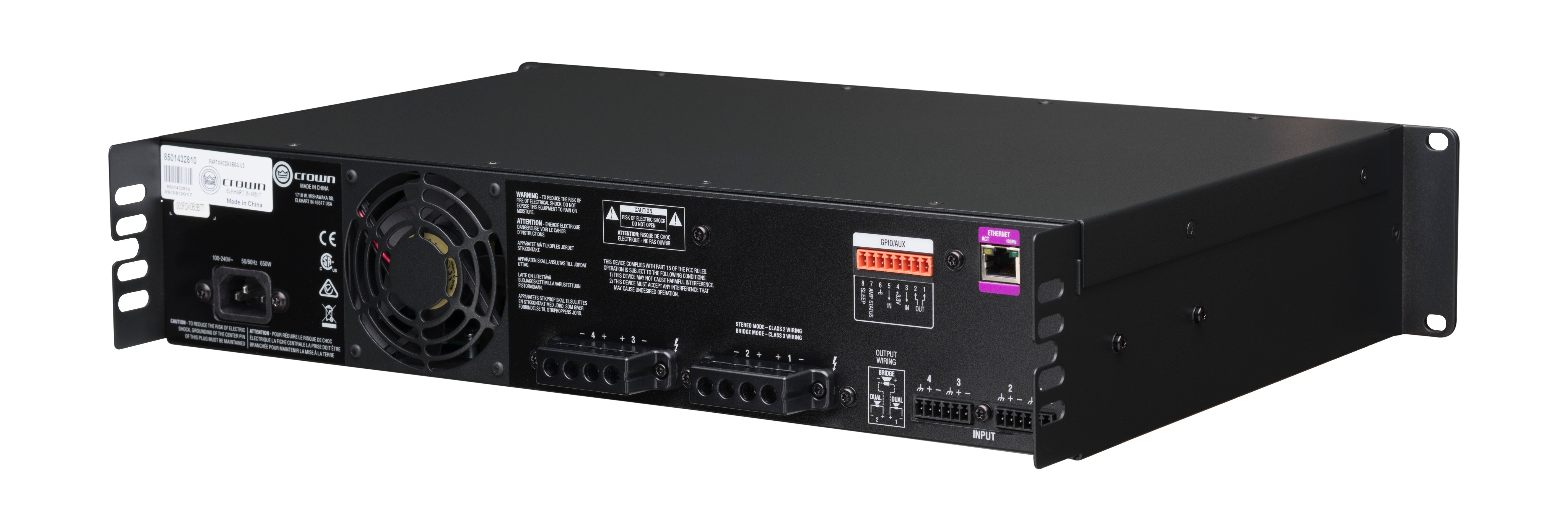 CROWN CDi 4|600 Amplificador de potencia Entrada analógica, 4 canales, 600 W por canal de salida