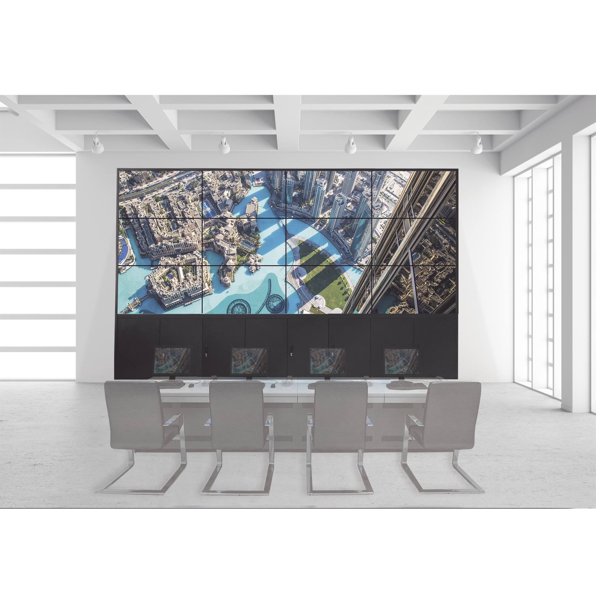 Kit Videowall 4X3 / Incluye 12 Pantallas de 55" / Decoder / Base de Piso / Accesorios de Instalación