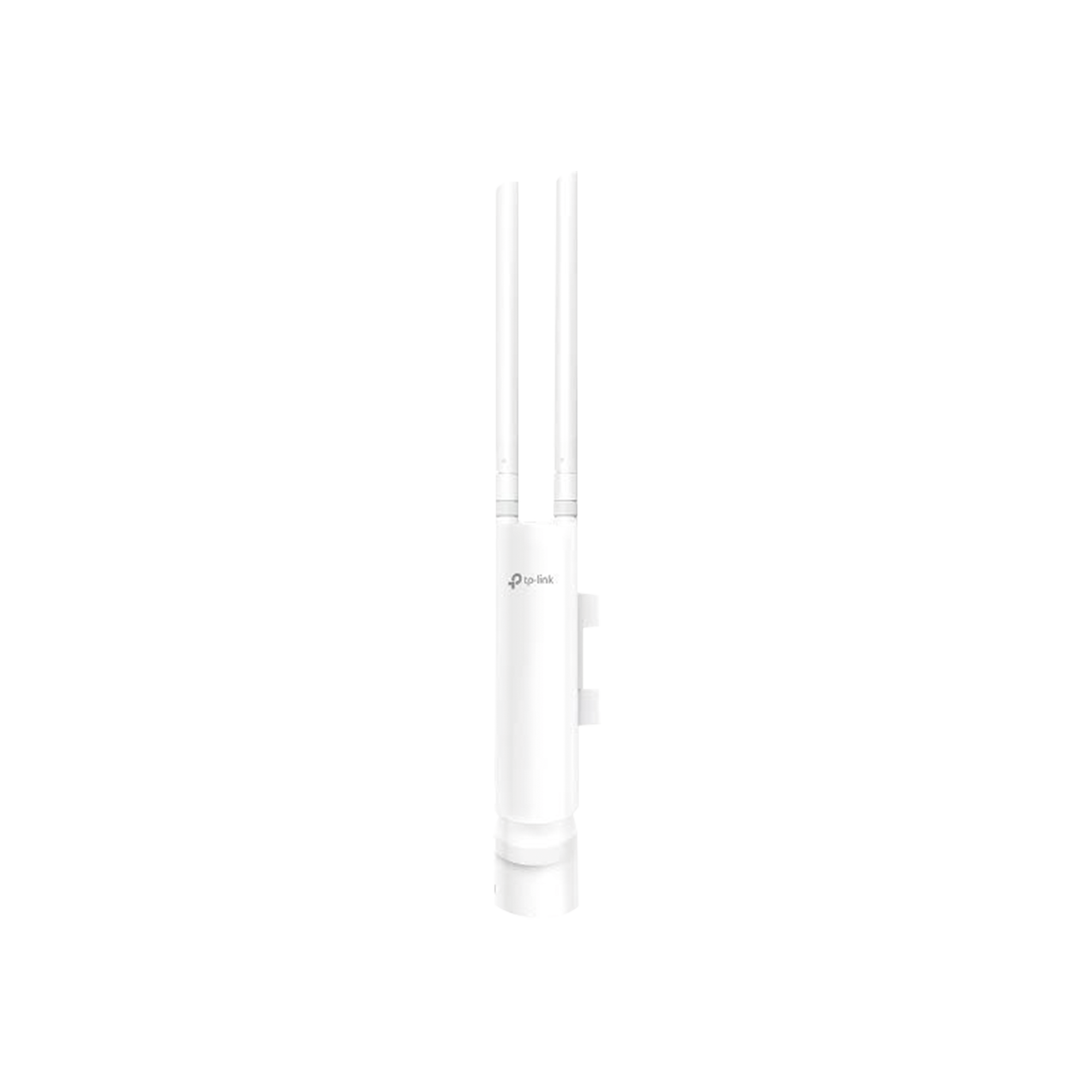 Punto de acceso WiFi Omada para exterior, 802.11 b/g/n (2.4 GHz), 2 antenas de 3 dBi desmontables, alimentación PoE pasivo, soporta hasta 50 clientes.