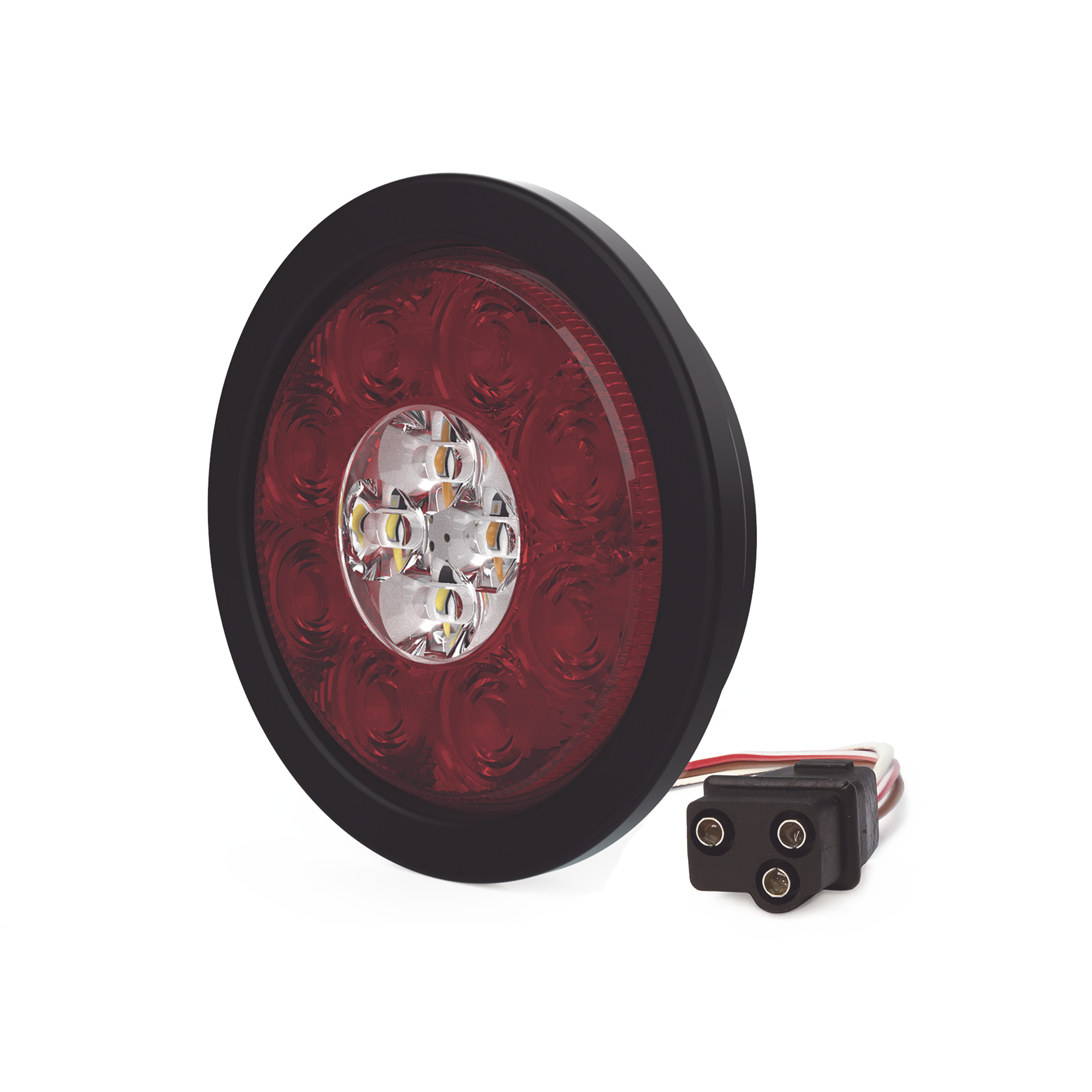 Plafón Circular de 5.4" Para Camiones de Transporte, 16 LED Ultra Brillantes, Color Rojo/Claro/Ambar