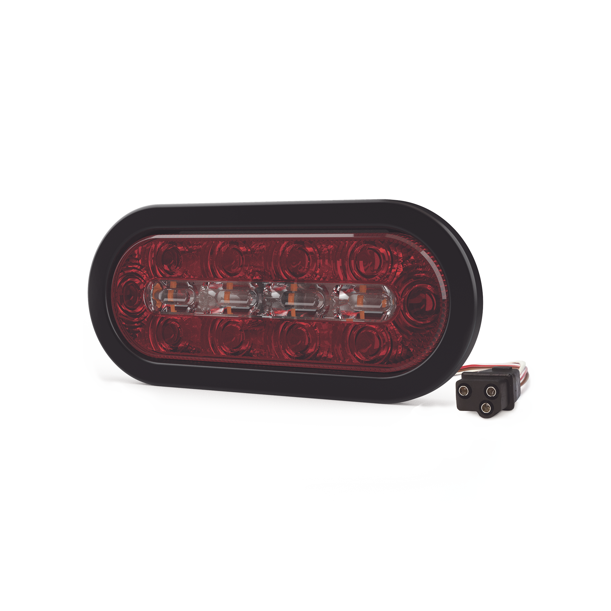 Plafón Ovalado de 7.5" Para Camiones de Transporte, 16 LED Ultra Brillantes, Color Rojo/Claro/Ambar