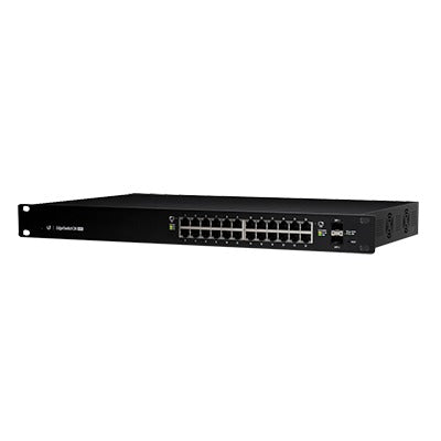 Switch EdgeMAX Administrable de 24 Puertos Gigabit con PoE+/PoE Pasivo 24V + 2 Puertos SFP, 500 W