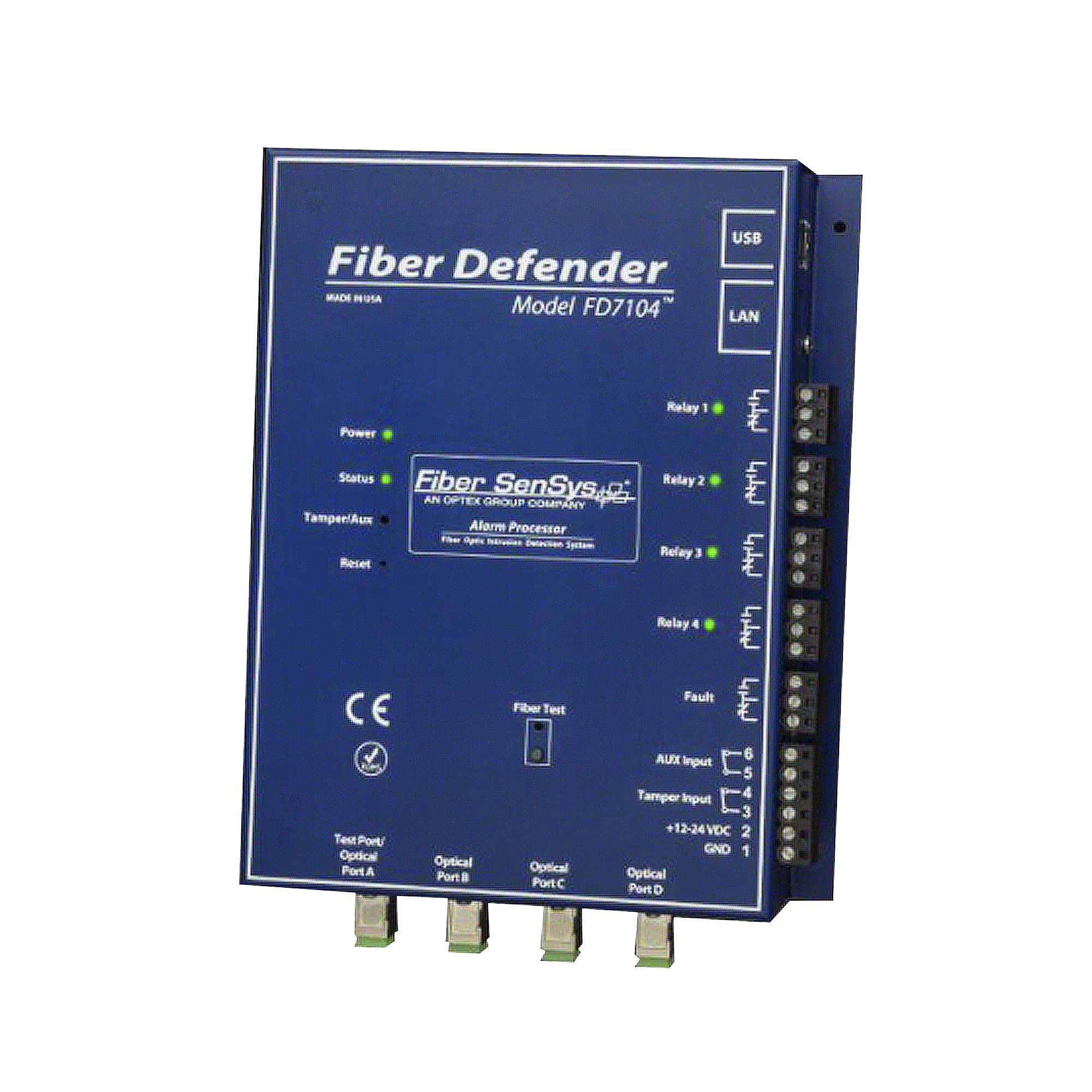 Sensor de Seguridad Perimetral por Fibra Óptica Sensitiva / 4 zonas / 800 metros máximo por zona