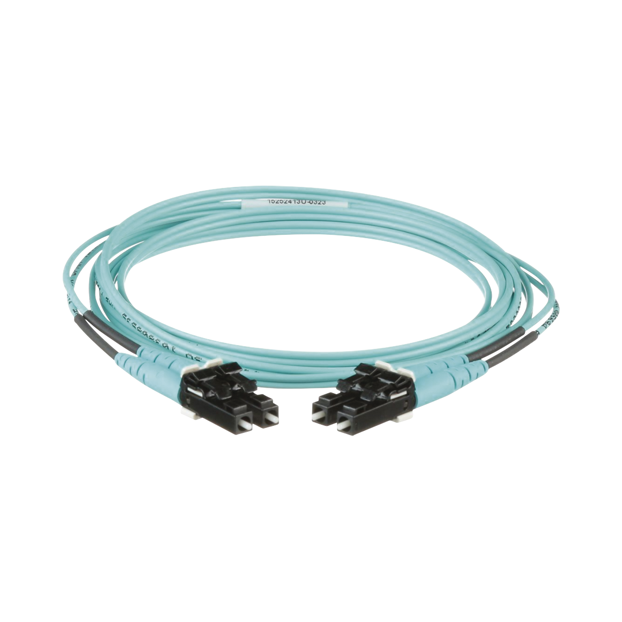 Jumper de Fibra Optica Multimodo 50/125 OM3, LC-LC Duplex, OFNR (Riser), Color Aqua, 2 Metros