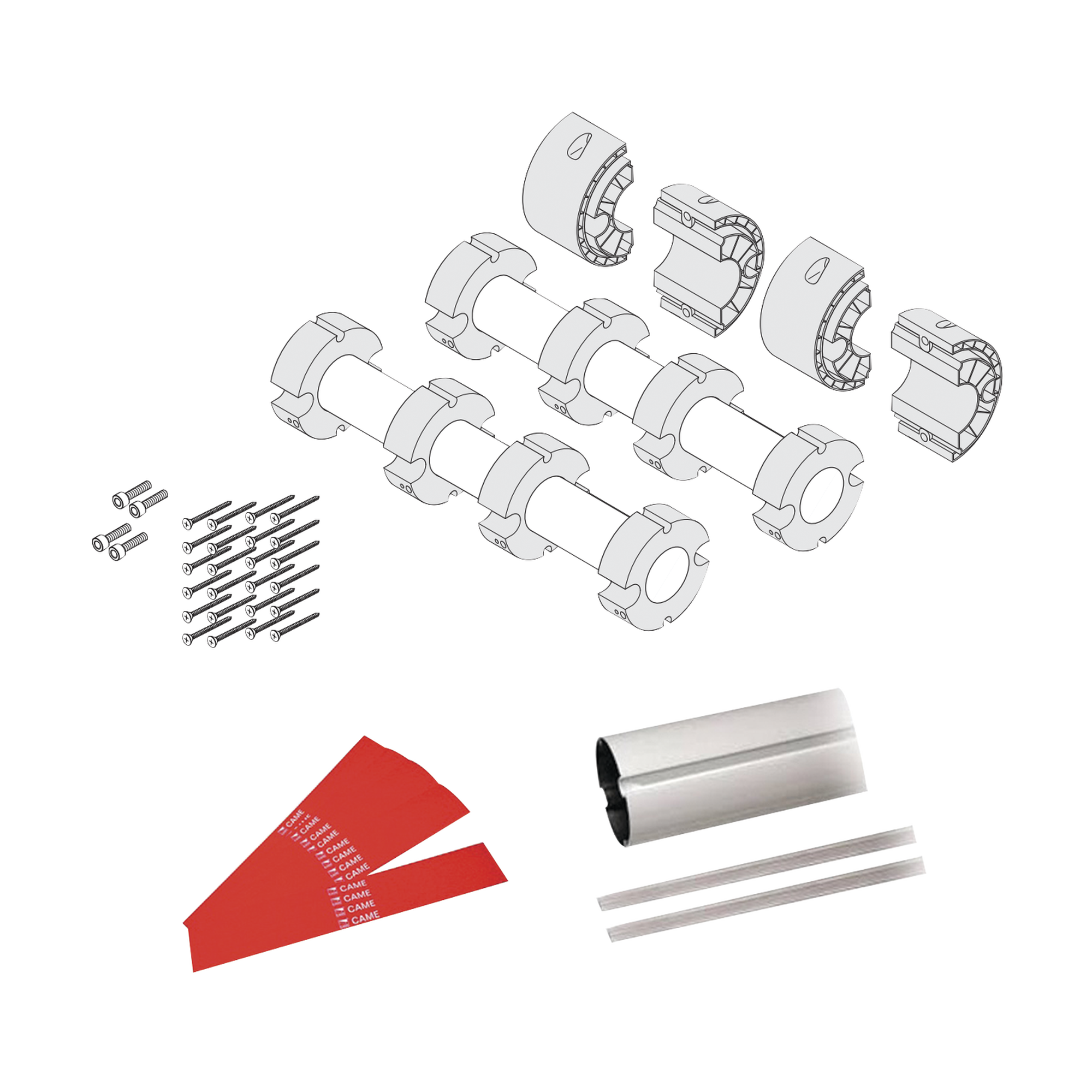 Kit de mástil para barreras GARD8 / Incluye 2 secciones tubulares de 4m / Incluye tiras reflejantes / Incluye unión central