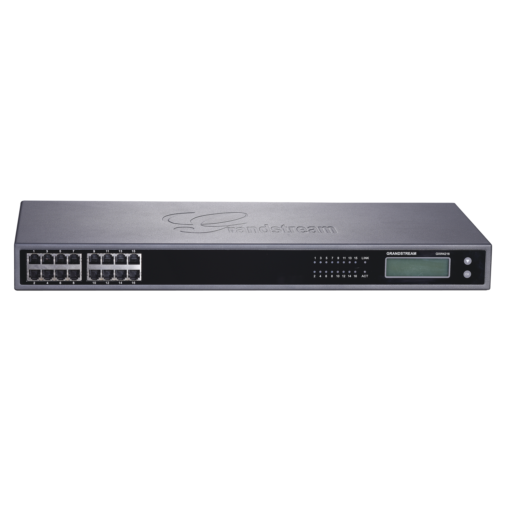 Gateway VoIP GrandStream ATA de 16 puertos FXS + 1 puerto TELCO de 50 pins, p/montaje en rack