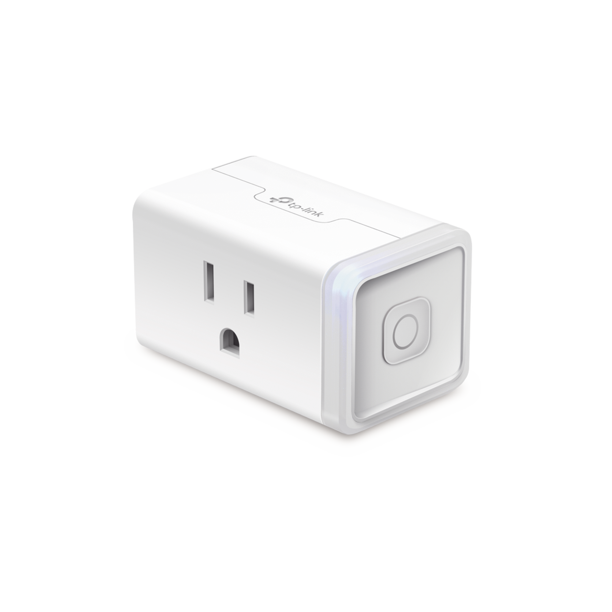 Mini tomacorriente inteligente Wi-Fi, 100 - 120V~, 50/60Hz, 15.0A, compatible con Amazon Alexa y Google Assistant, color blanco.