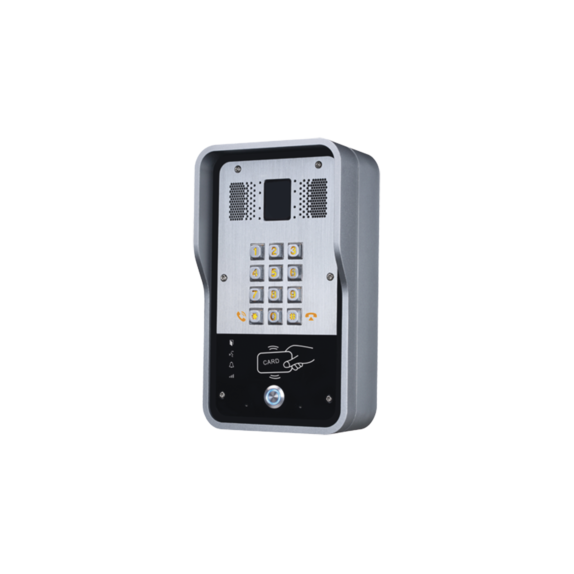 Audio Portero IP  2 líneas SIP con relevador integrado, Lector RFID para acceso por clave numérica, tarjeta o llamada remota, PoE